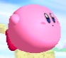 Kirby mid-hover in Kirby's Return to Dream Land