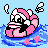 King Dedede swimming in the Dream Spring