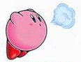 Kirby letting out an Air Bullet