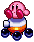 Kirby riding Moto Shotzo (Kirby Quest)