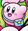 Kirby with a purse in Find Kirby!! (Apple Forest)
