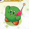 Green Kirby on the phone