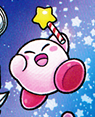 Kirby with the Star Rod in Find Kirby!! (Outer Space)