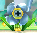 A metallic Pop Flower from Kirby: Planet Robobot