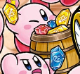 A barrel of fragments in Find Kirby!! Full of Kirby