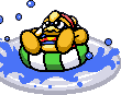 King Dedede was bathing in the Fountain of Dreams!