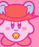 Kirby dressed as Daroach, for the KIRBY MUTEKI! SUTEKI! CLOSET merchandise series