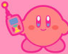 Red Kirby with his cell phone