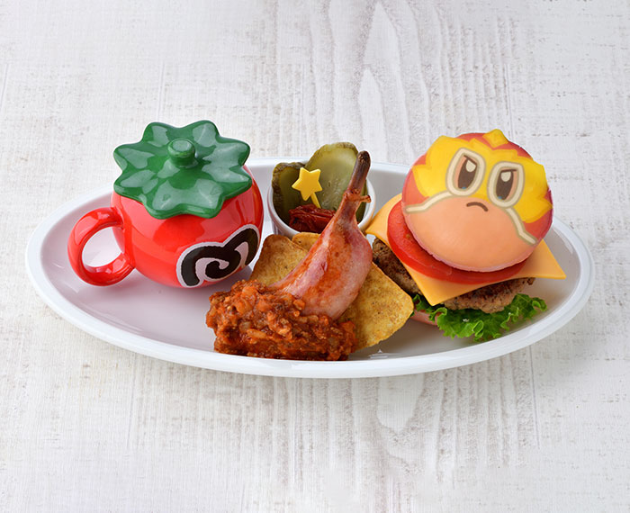 File:Kirby Cafe Wrestler Kirby hamburger with chop.jpg