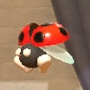 Screenshot of one of Bugzzy's ladybugs from Kirby Star Allies
