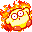 Sprite of hurt Kirby from a fire-based attack in Kirby & The Amazing Mirror