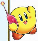 File:KatAM Yellow Kirby on the Phone artwork.png
