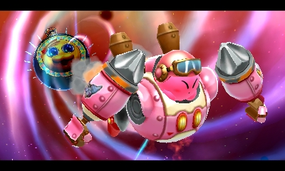 Star Dream Soul OS inhaling Kirby in a cutscene in Kirby: Planet Robobot