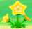 A yellow opened Pop Flower popped by Yellow Kirby