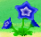 A blue opened Pop Flower popped by Blue Kirby