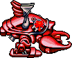 Sprite of Heavy Lobster, after being blinded by Paint Kirby