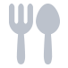 Artwork of a fork and spoon as the icon for "kitchen"