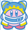 Kirby dressed as Magolor (blue outline)