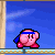 Kirby stands readily with his arms up.