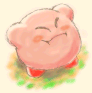 Illustration of Kirby from the true ending credits of Kirby 64: The Crystal Shards
