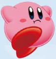 Kirby with a full mouth