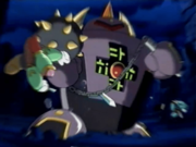Masher 2.0, without effort, bashes the knights away.