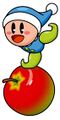 Poppy Bros. Jr. on an apple