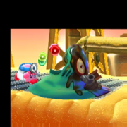 Credits picture from Kirby: Planet Robobot, featuring Doctor Kirby attacking Miasmoros