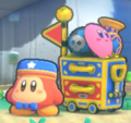 Souvenir Shop Waddle Dee standing outside of Magolor's ship in the Story Mode.