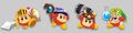 Concept art of Waddle Dees playing different roles from Super Kirby Clash, revealing that they were meant to be playable at some point
