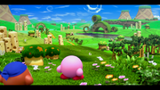 Kirby and Bandana Waddle Dee are left on Popstar after Elfilin's near-fatal closing of the rift.