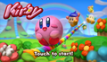 Kirby and the Rainbow Curse E3 2014 demo title screen, featuring an unused cyan Waddle Dee