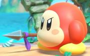 Colossal Spear Waddle Dee's in-game appearance at the Seaside