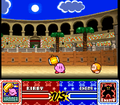 Kirby battles a Waddle Dee in the least serious fight in The Arena