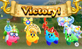 The victory screen that appears after defeating an enemy.
