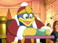 King Dedede promptly receives tea from the Domestic Servant Robot.