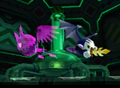 Meta Knight and one of the Holo-Doomers 2.0 flying in different directions