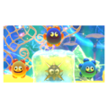 Heroes in Another Dimension credits picture from Kirby Star Allies, featuring three Gooeys surrounding a frozen Gordo