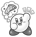 Kirby assumes Meta Knight ordered too many slices of pizza