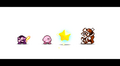 The original Kirby and co. sprites interact briefly