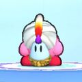 Kirby wearing the Mr. Dooter Dress-Up Mask in Kirby's Return to Dream Land Deluxe