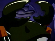 Garnie emerges from the Night Mare Enterprises Teleporter.