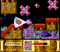 Kirby scanning a Poppy Bros. Jr. in Kirby Super Star
