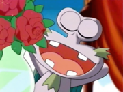 Escargoon sings a song about how much he hates his King while delivering roses to his room.