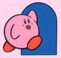 Kirby entering a door