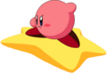 Kirby riding a Warp Star from Kirby: Right Back at Ya!