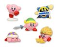 Kirby's Return to Dream Land Deluxe palm-sized mascot figurines by Takara, featuring Sleep Kirby