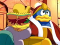 King Dedede brushes Escargoon off by placing an empty bag over his face.