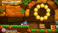 The third area begins with a ring of ten medium Point Stars which can give Kirby the ability to use a Star Dash.