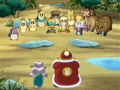 King Dedede and Escargoon are outmatched by the animals and the kids.